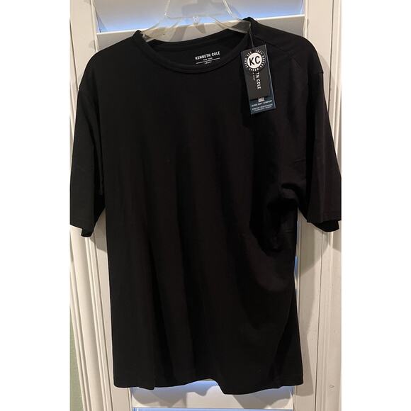 Kenneth Cole Large Mobility Knit T-Shirt Black Super Soft $49 - Picture 1 of 8